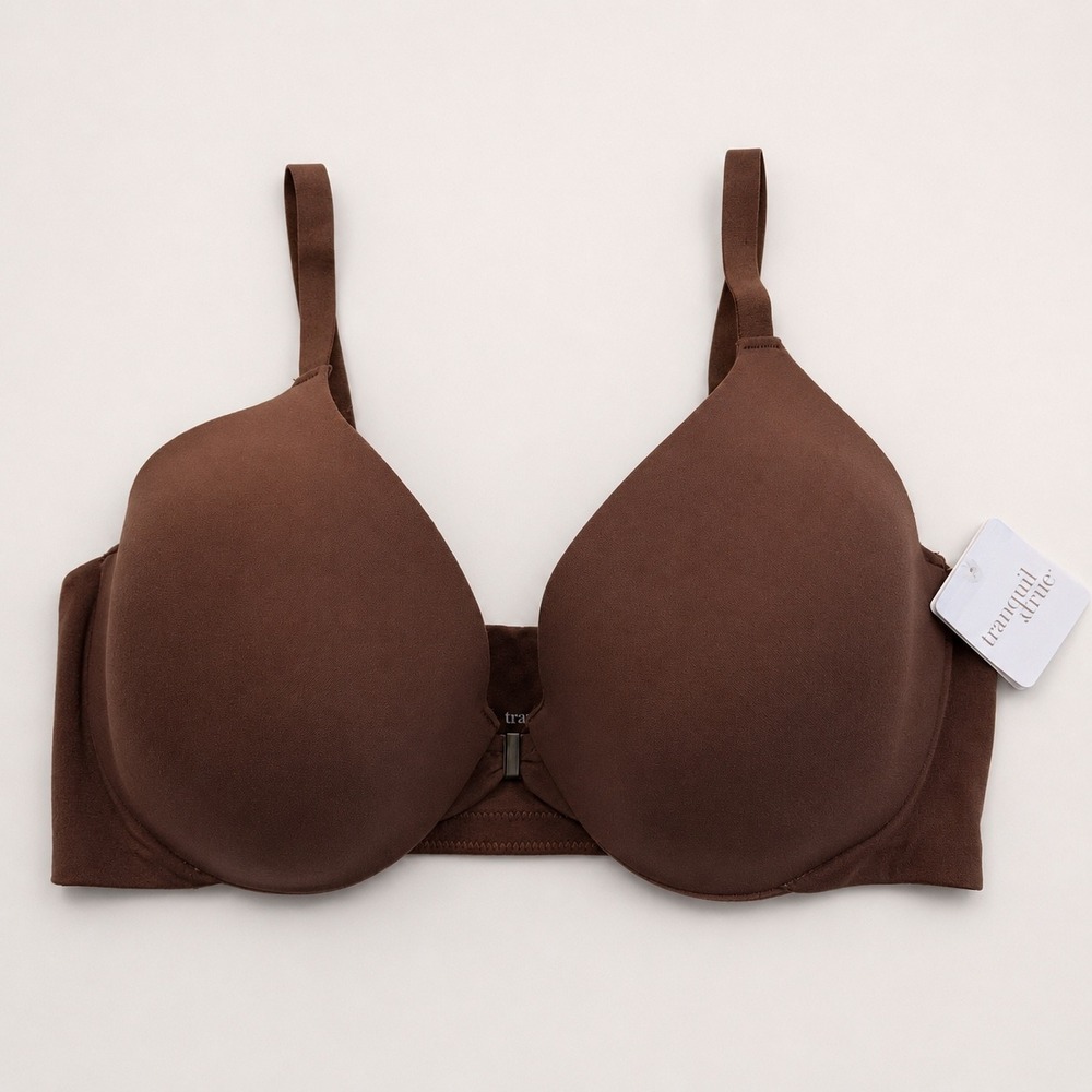 Front‎ Close Underwire T-Shirt Bra 38D NEW Brown Molded Cups Adjustable Straps